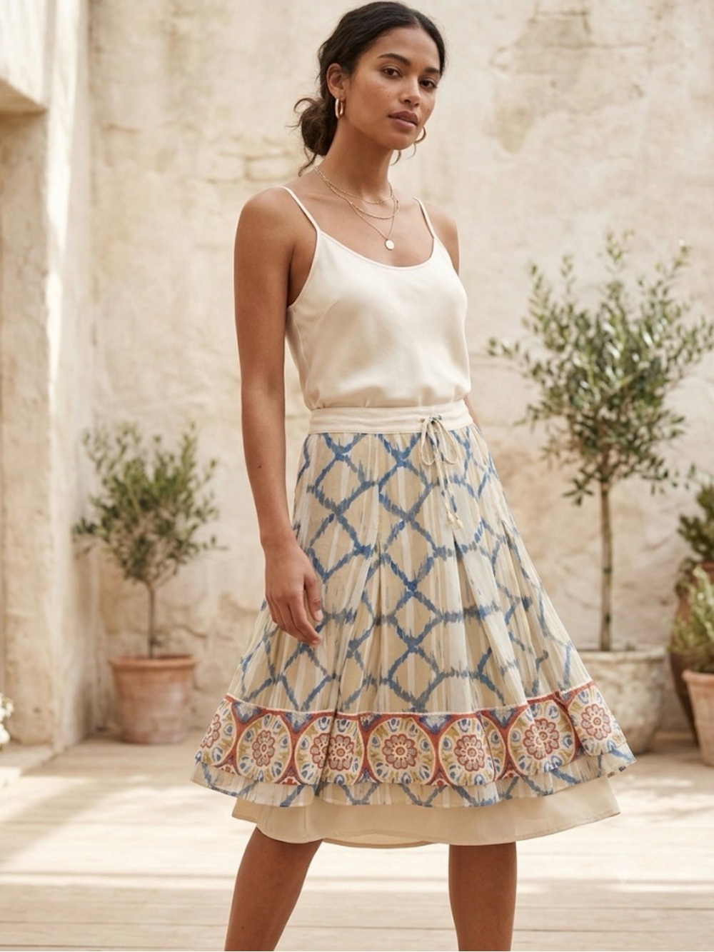 Banana Republic Silk Midi Skirt